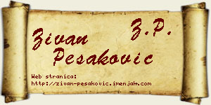 Živan Pešaković vizit kartica